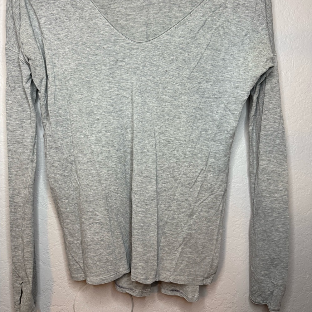 Lululemon Athletica Gray Fitted Blouse